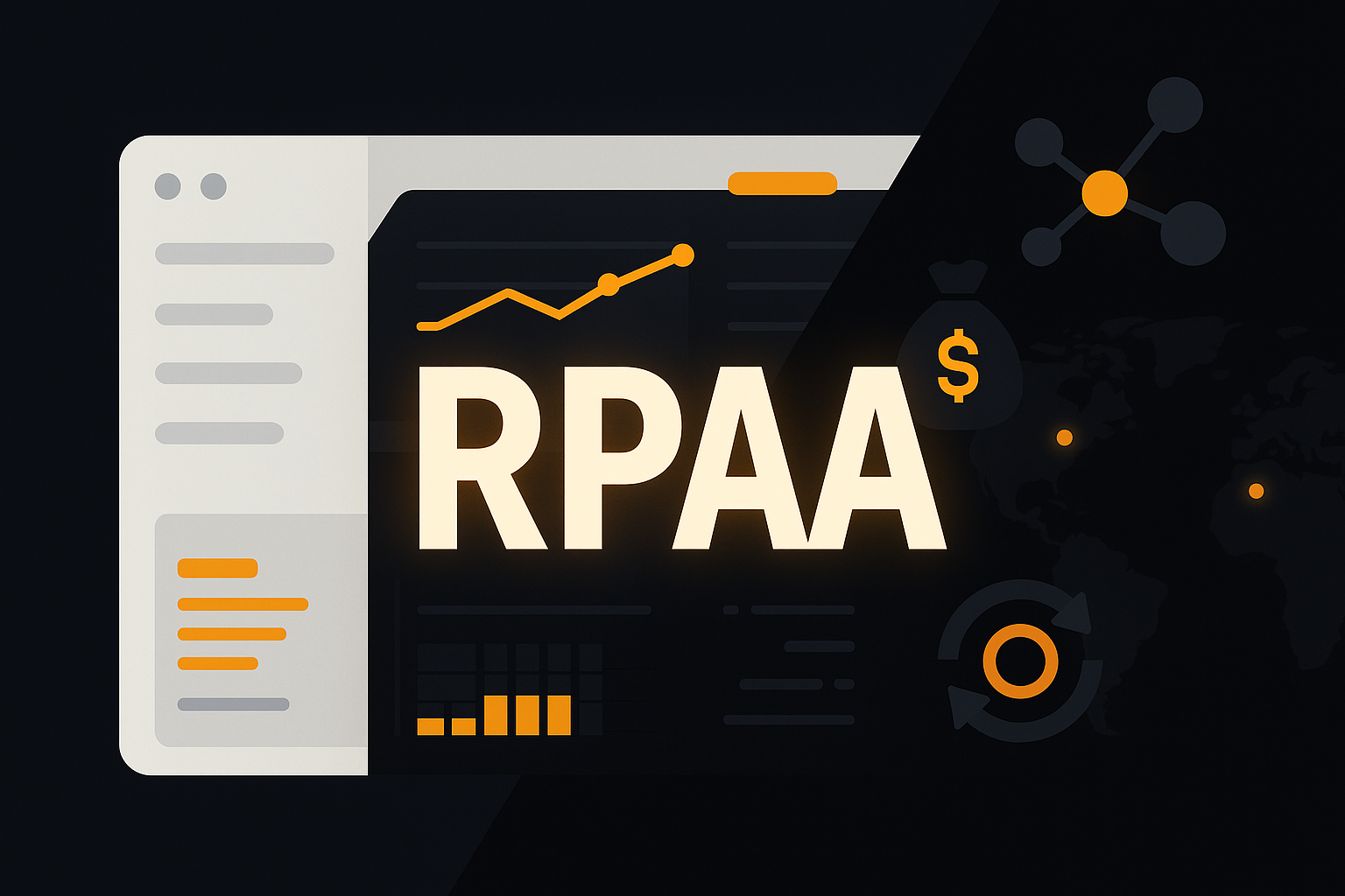 RPAA compliance concept with financial governance icons and data charts in AML Incubator brand style, highlighting ongoing compliance and Fractional CRO support for Canadian payment service providers.